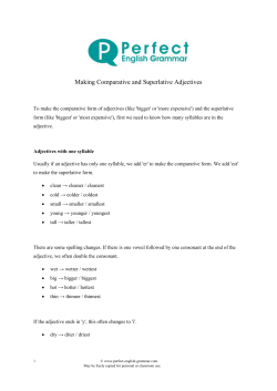 Making Comparative and Superlative Adjectives