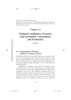 Thailand`s Sufficiency Economy and Sustainable Consumption and