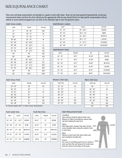 SIZE EQUIVALANCE CHART