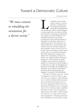 Toward a Democratic Culture