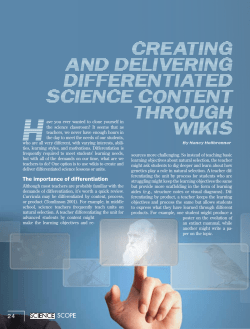The importance of differentiation 24 SCIENCE SCOPE