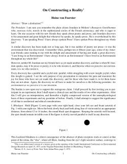 On Constructing a Reality1