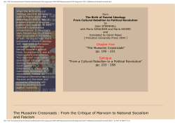 The Mussolini Crossroads : From the Critique of Marxism to National