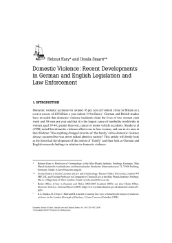 Domestic Violence: Recent Developments in