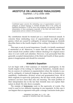 aristotle on language paralogisms