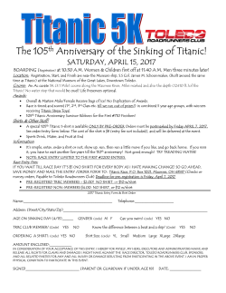 The 105th Anniversary of the Sinking of Titanic!
