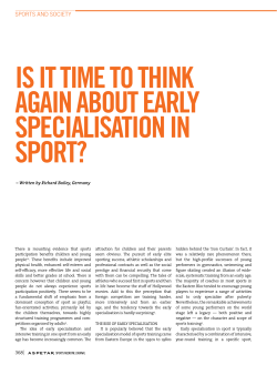 is it time to think again about early specialisation in sport?