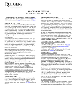 placement testing information bulletin