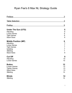 Ryan Fee`s 6 Max NL Strategy Guide