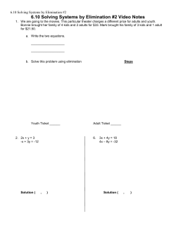 6.10 Solving Systems by Elimination #2 Video Notes