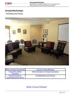 Groups/Workshops What is Group Therapy?