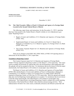 December 31, 2015 To: The Chief Executive Officer of Each U.S