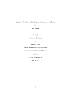 1 Augustine`s Confessions and the Origins of Contemporary