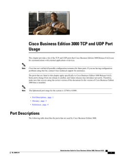 Cisco Business Edition 3000 TCP and UDP Port Usage