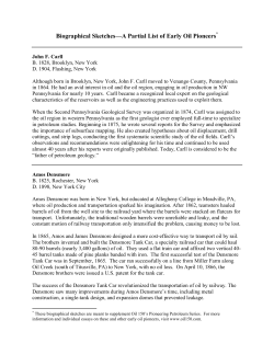 Biographical Sketches—A Partial List of Early Oil
