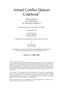 Armed Conflict Dataset Codebook