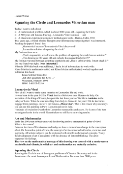 Squaring the Circle and Leonardos Vitruvian man