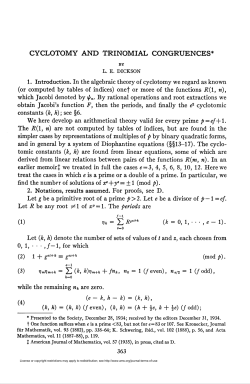 cyclotomy and trinomial congruences