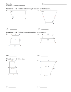 Questions 1 &ndash; 2: Find the indicated angle measure for the trapezoid