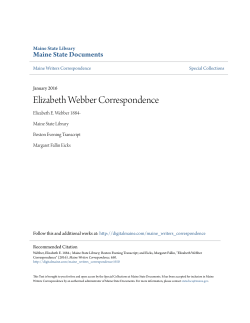 Elizabeth Webber Correspondence