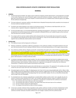 iowa intercollegiate athletic conference sport regulations baseball