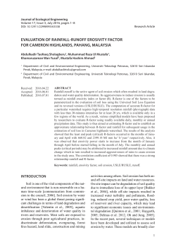 EVALUATION OF RAINFALL-RUNOFF EROSIVITY FACTOR FOR