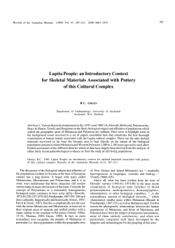 Lapita People: an introductory context for skeletal materials