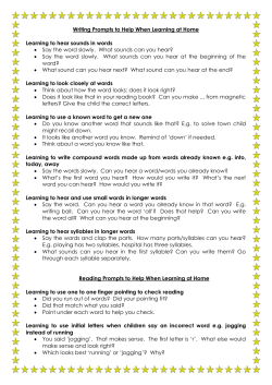 Reading and Writing Prompts y1 PDF File