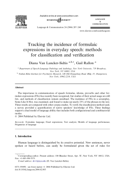 Tracking the incidence of formulaic expressions