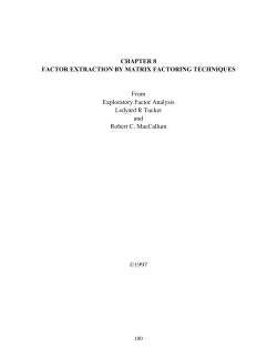 CHAPTER 8 FACTOR EXTRACTION BY MATRIX FACTORING