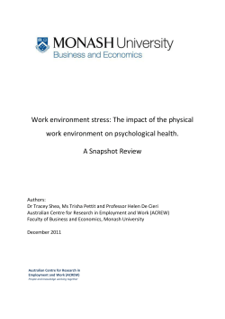 The impact of the physical work environment on psychological health