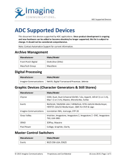 ADC Supported Devices - Imagine Communications
