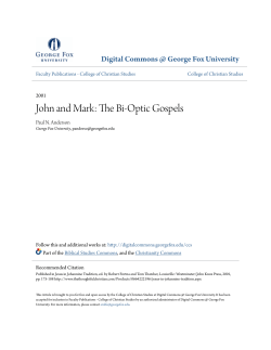 John and Mark: The Bi-Optic Gospels