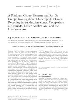 A Platinum Group Element and Re&ndash;Os Isotope