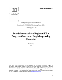 Sub-Saharan Africa regional EFA progress overview