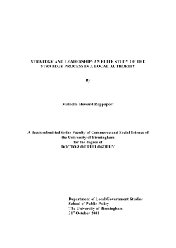 STRATEGY AND LEADERSHIP: AN ELITE STUDY OF THE