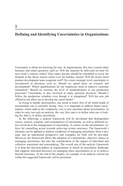 2 Defining and Identifying Uncertainties in Organizations