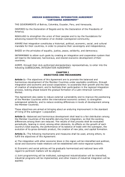 CARTAGENA AGREEMENT