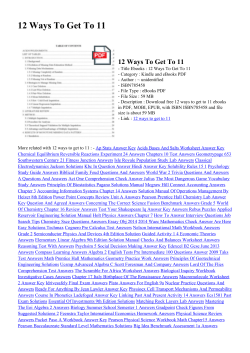 12 Ways To Get To 11