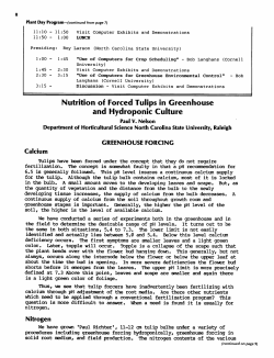 Nutrition of Forced Tulips in Greenhouse and Hydropondic Culture