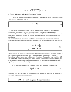 4. Solution to Orbit Differential Equations