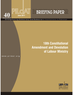 18th Constitutional Amendment and Devolution of Labour