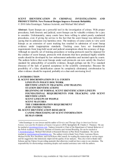 SCENT IDENTIFICATION IN CRIMINAL INVESTIGATIONS AND