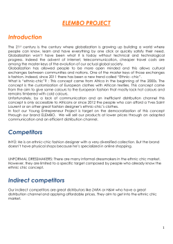 ELEMBO PROJECT Introduction Competitors Indirect competitors