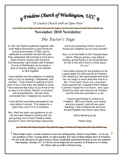November 2010 Newsletter - Friedens Church of Washington