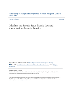 Muslims in a Secular State: Islamic Law and Constitutions Islam in