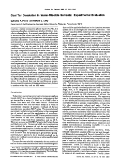 Coal Tar Dissolution in Water-Miscible Solvents