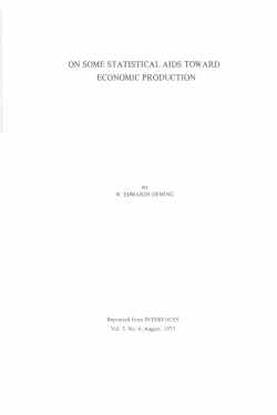 On Some Statistical Aids Toward Economic