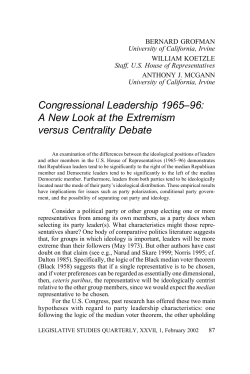 Congressional Leadership 1965&ndash;96: A New Look at the Extremism