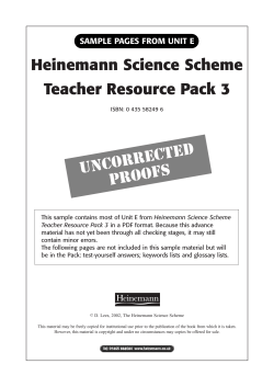 SAMPLE PAGES FROM UNIT E Heinemann Science Scheme